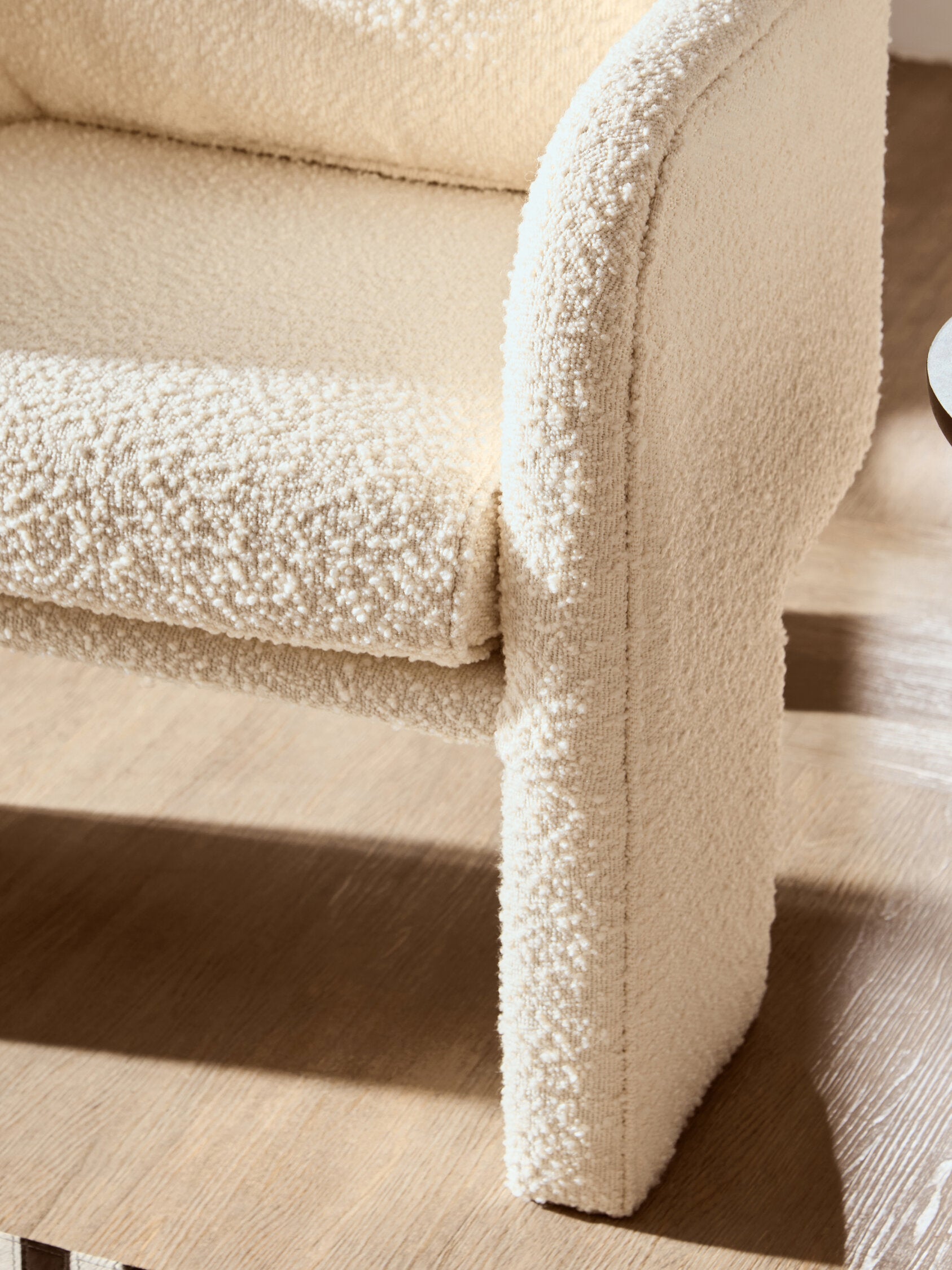 Image of Ozzero Ivory Boucle Curved Armchair