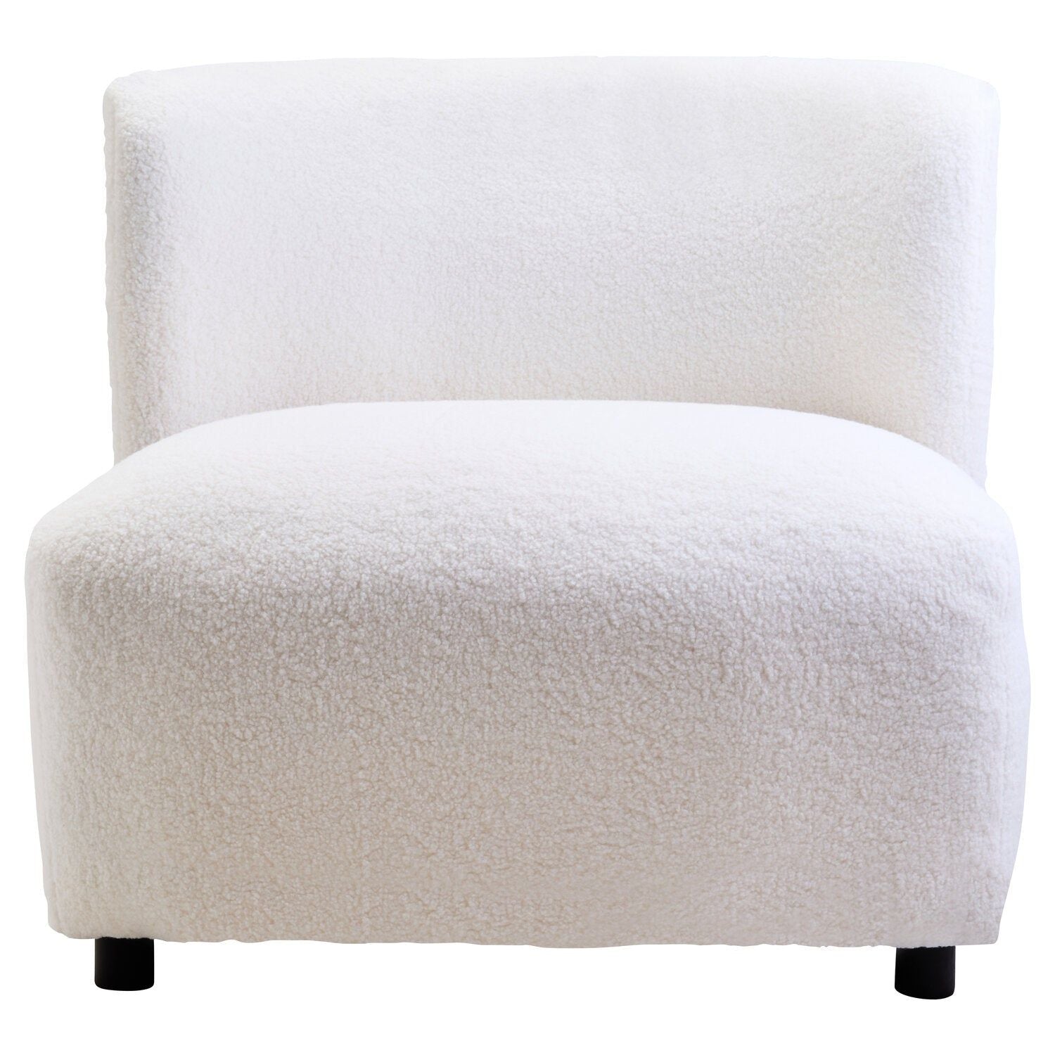 Image of Montreal Ivory Boucle Effect Armless Lounge Chair - Main