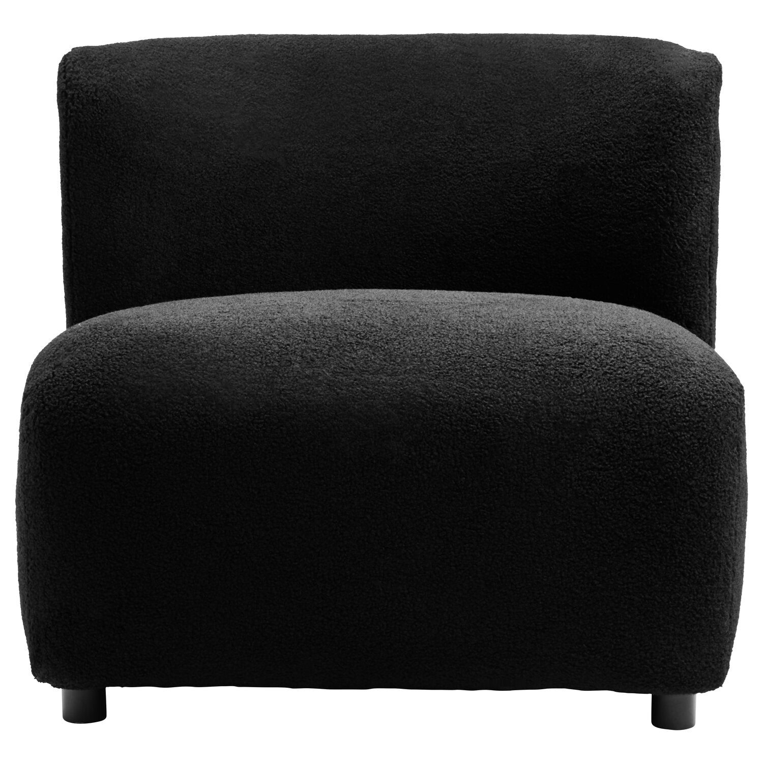 Image of Montreal Black Boucle Effect Armless Lounge Chair - Main