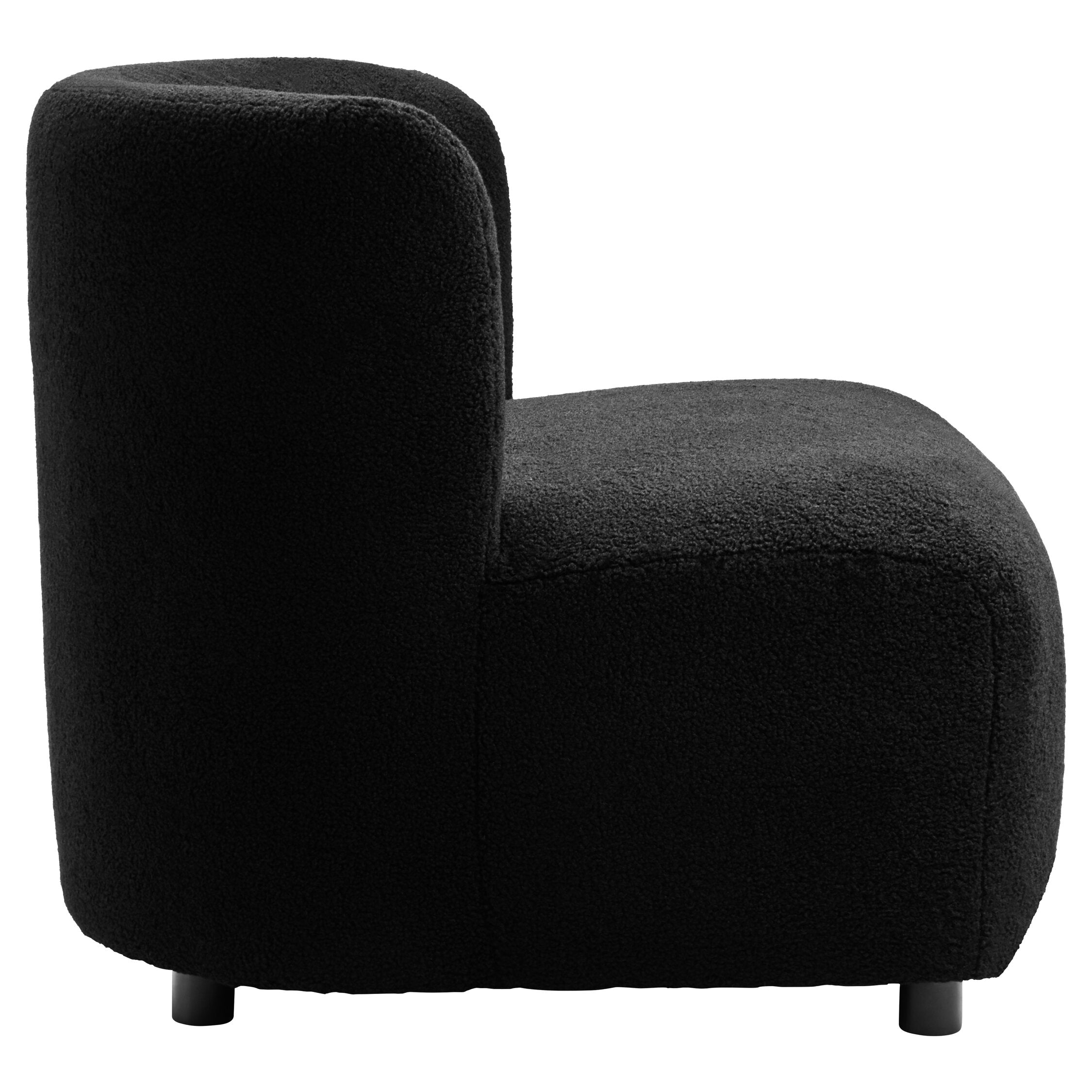 Image of Montreal Black Boucle Effect Armless Lounge Chair