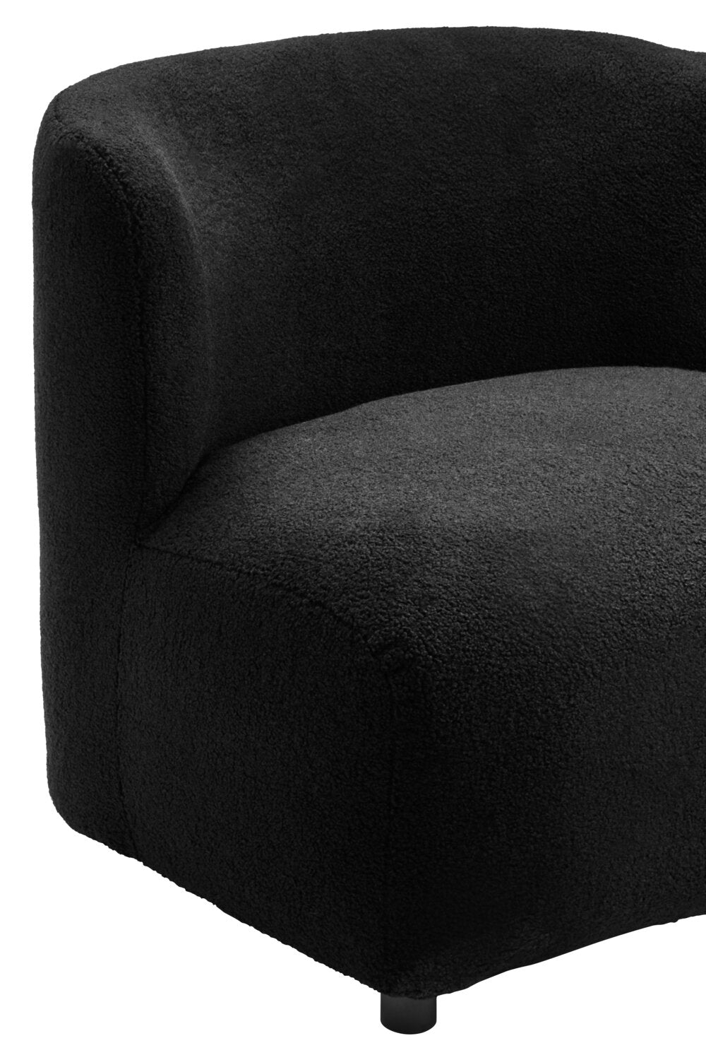Image of Montreal Black Boucle Effect Armless Lounge Chair - Macro