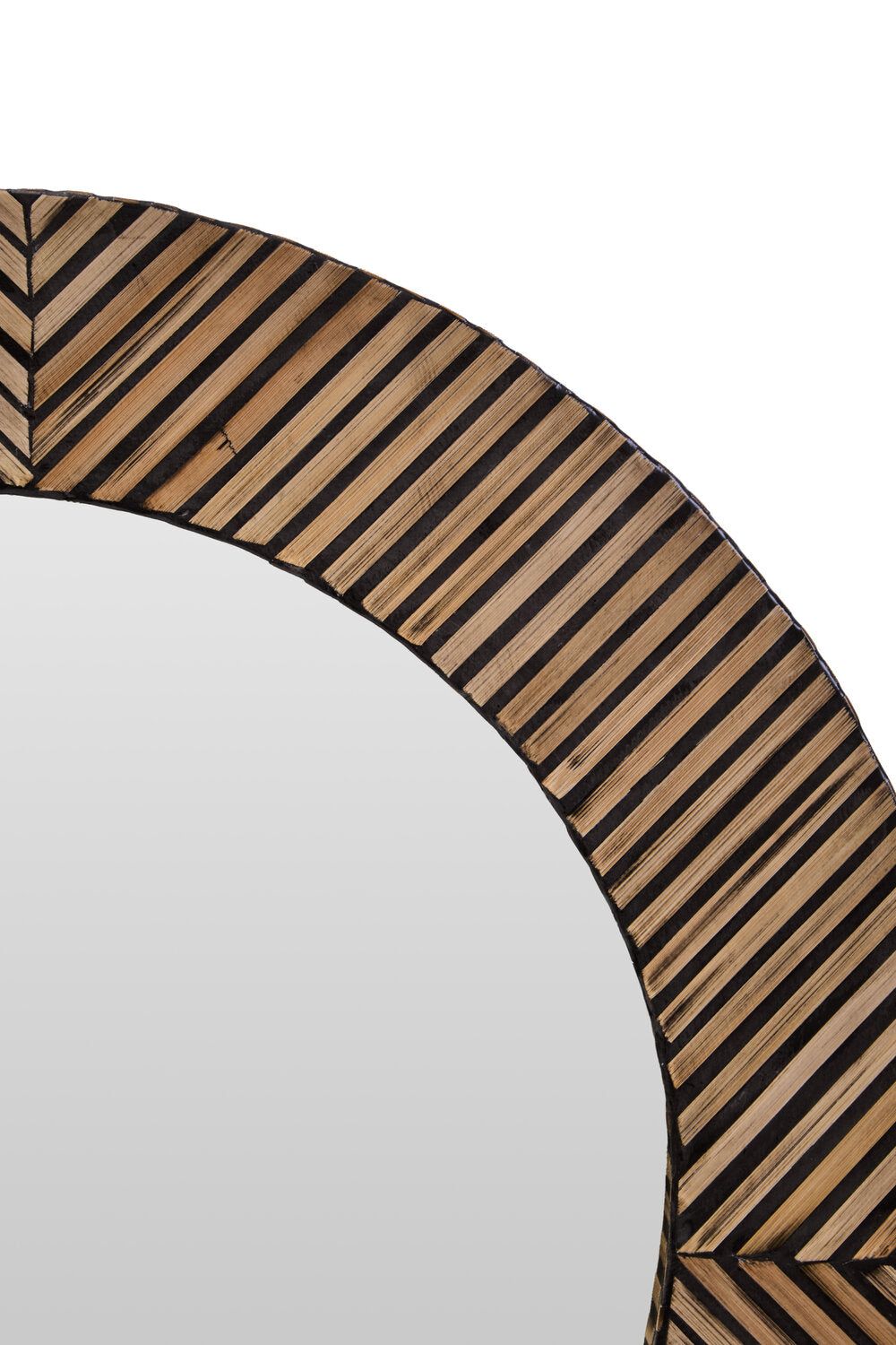 Image of Bambusa Bamboo Inlay Round Wall Mirror