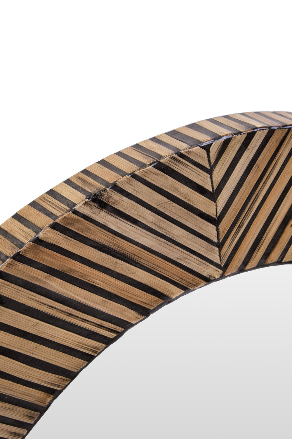 Image of Bambusa Bamboo Inlay Round Wall Mirror