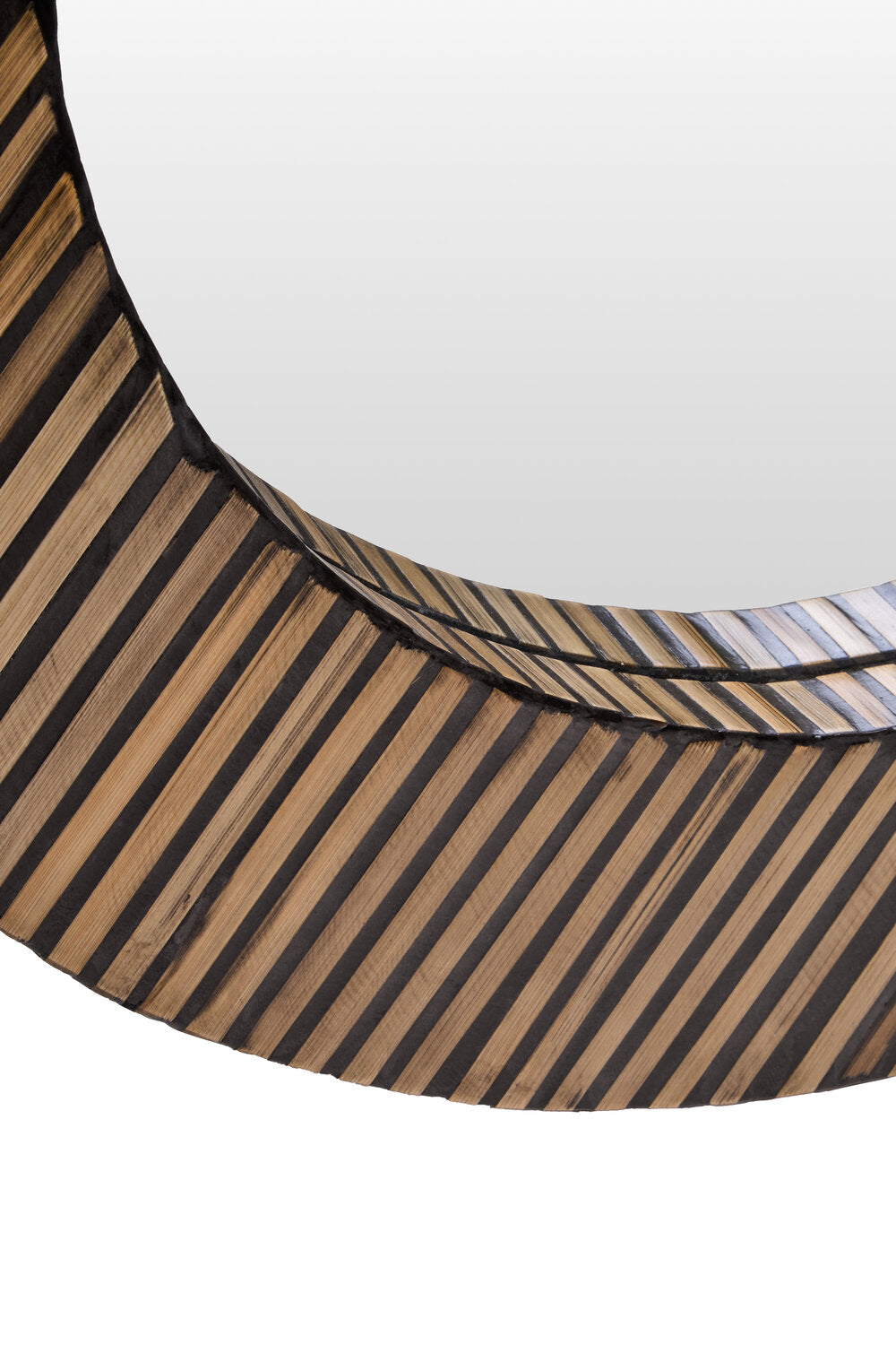 Image of Bambusa Bamboo Inlay Round Wall Mirror