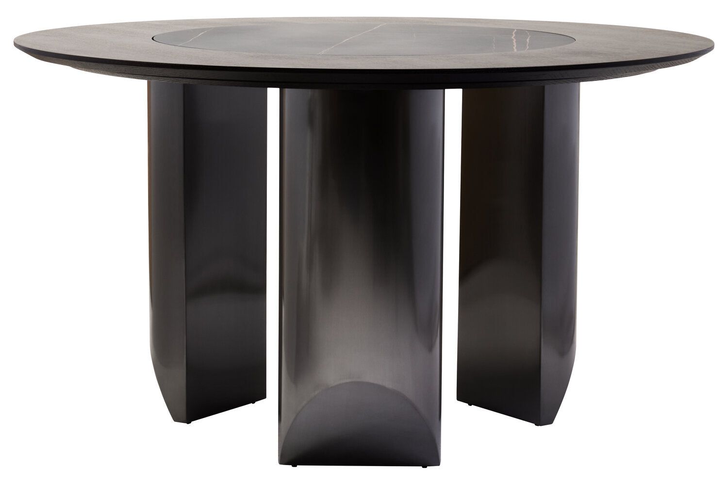 Image of Imperia Round Veneer Dining Table with Ceramic Lazy Susan - Main