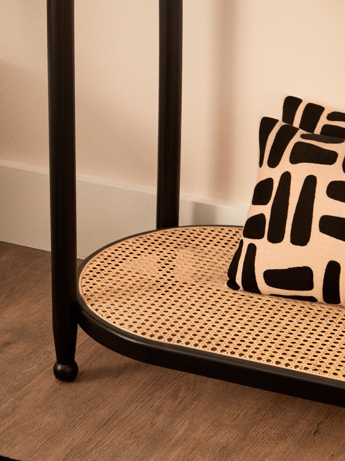 Image of Cebu Rattan and Glass 2 Tier Console Table - Lifestyle