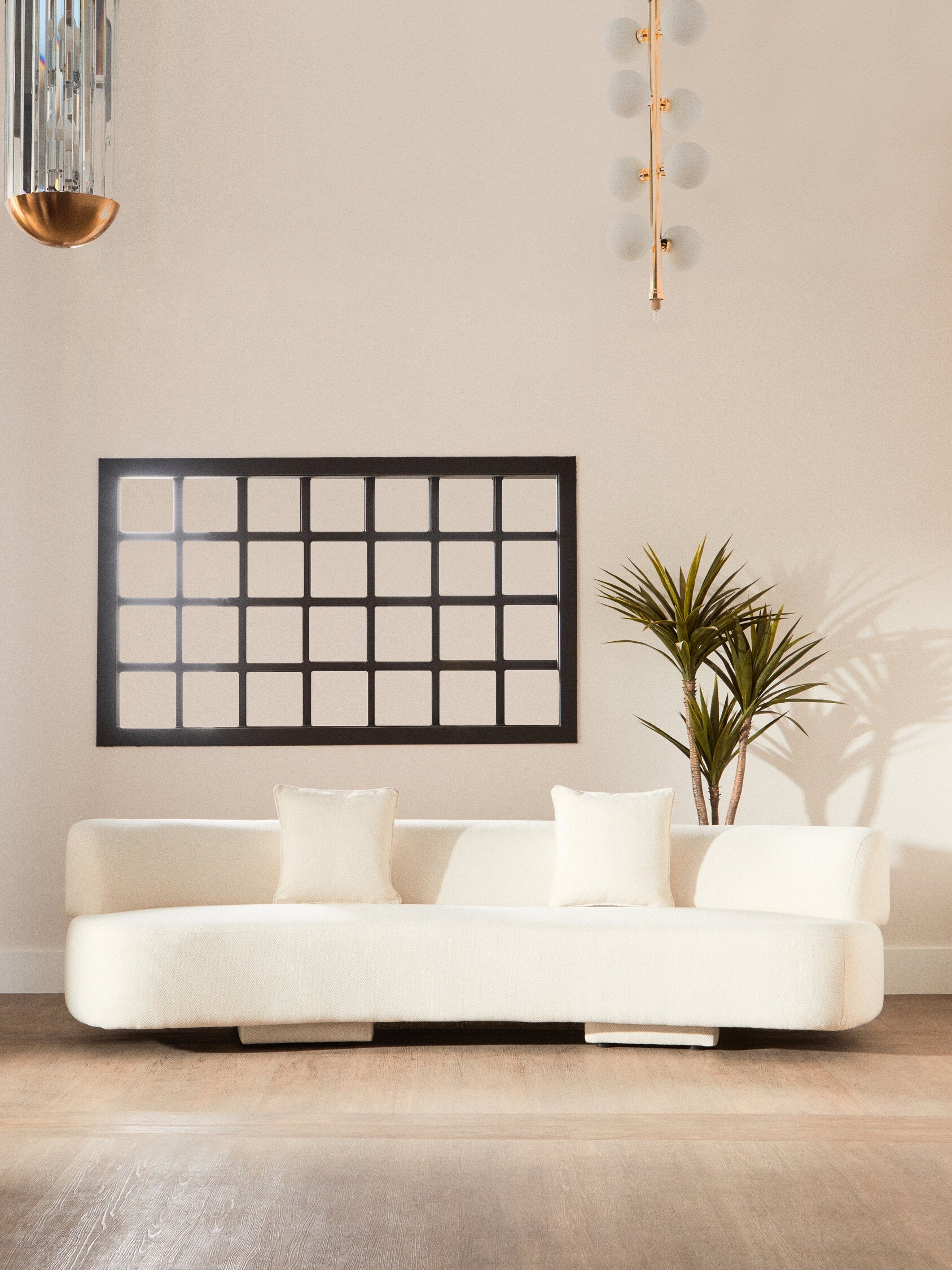 Image of Ozzano Cream Linen 3 Seater Sofa