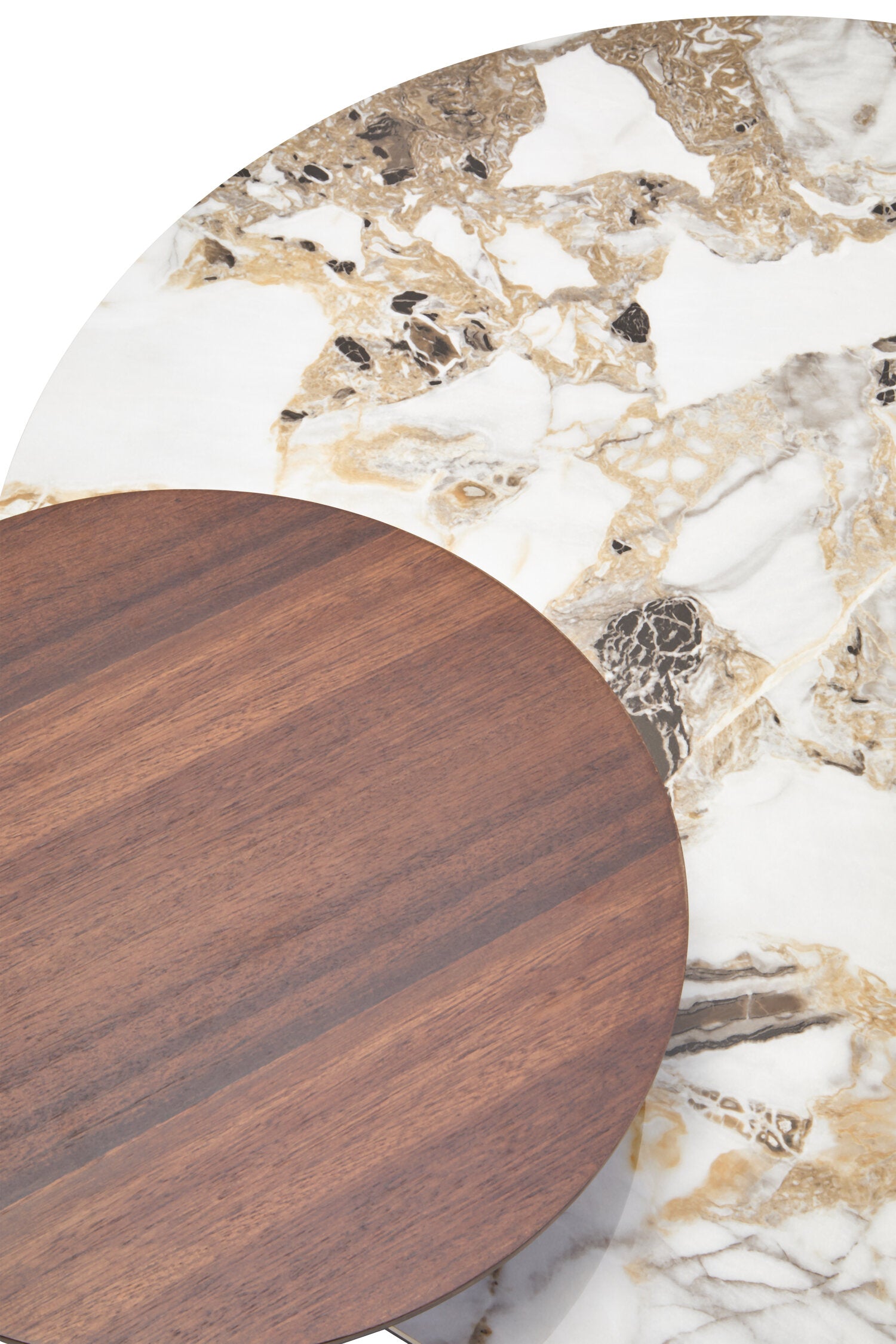 Image of Imperia 3 Tier Round Ceramic Marble Effect Coffee Table