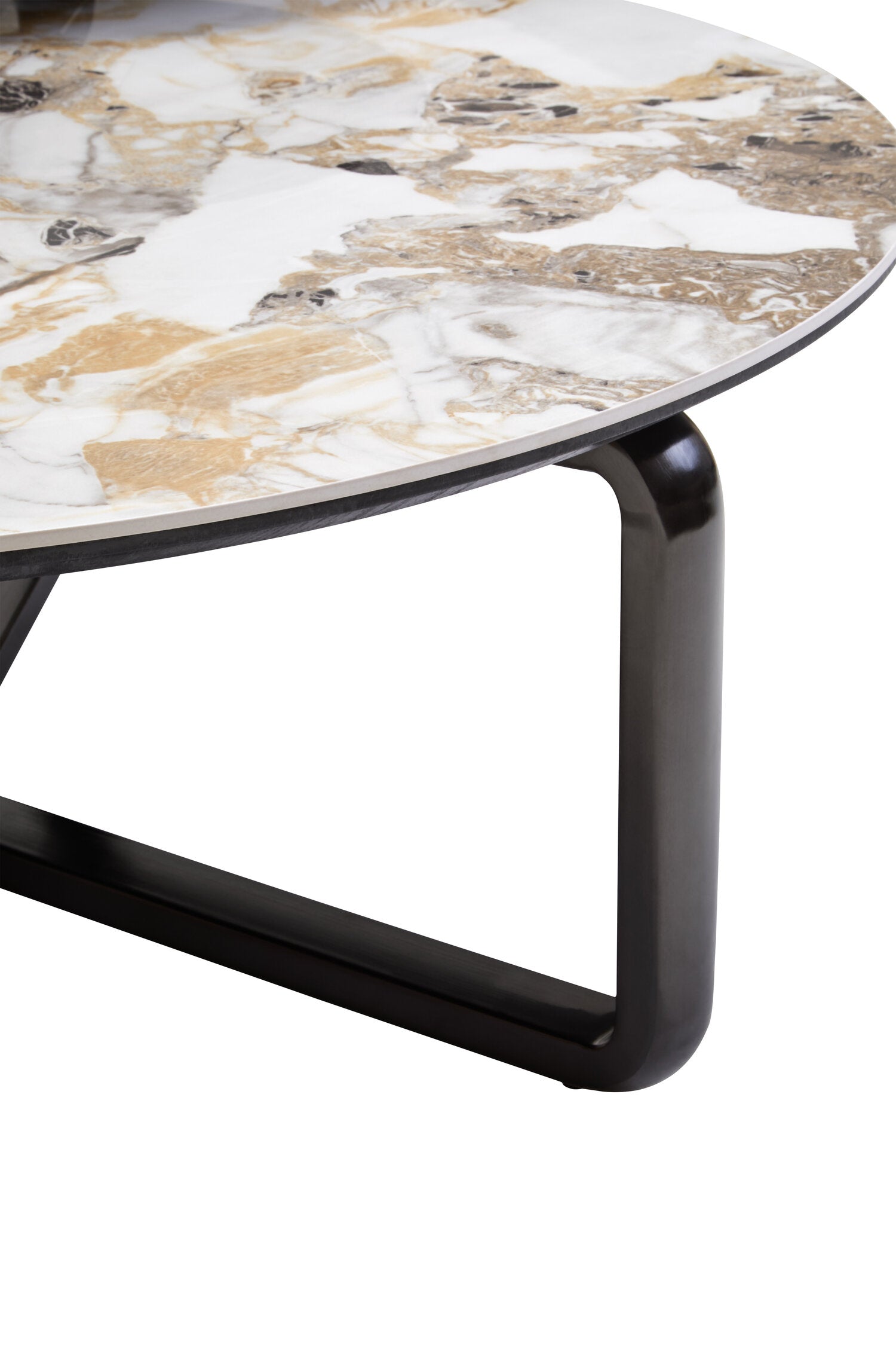 Image of Imperia 3 Tier Round Ceramic Marble Effect Coffee Table