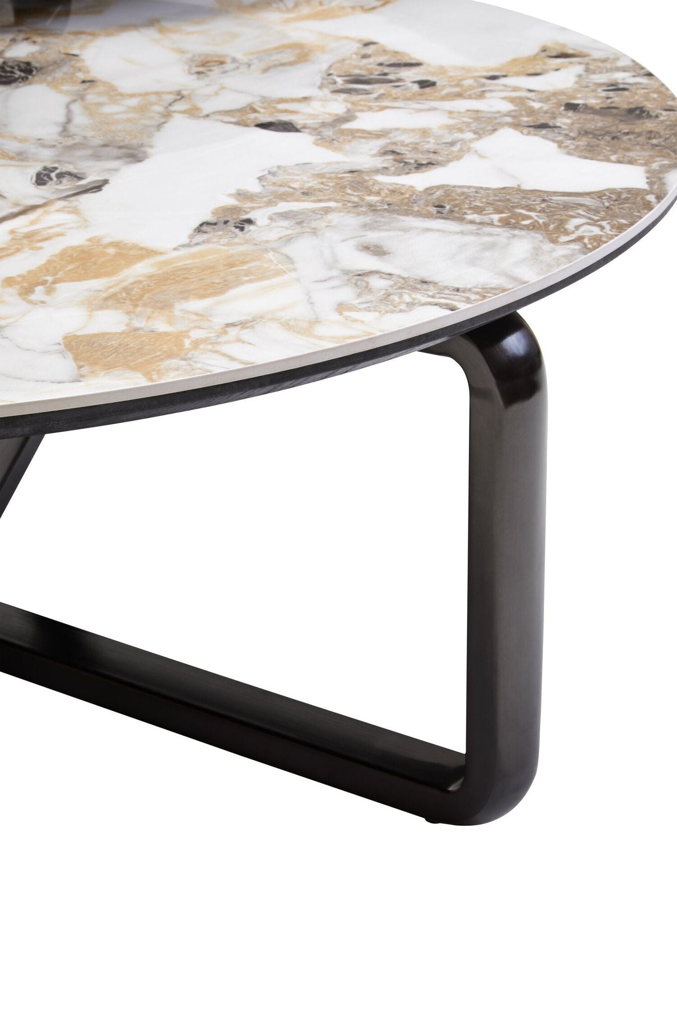 Image of Imperia 3 Tier Round Ceramic Marble Effect Coffee Table