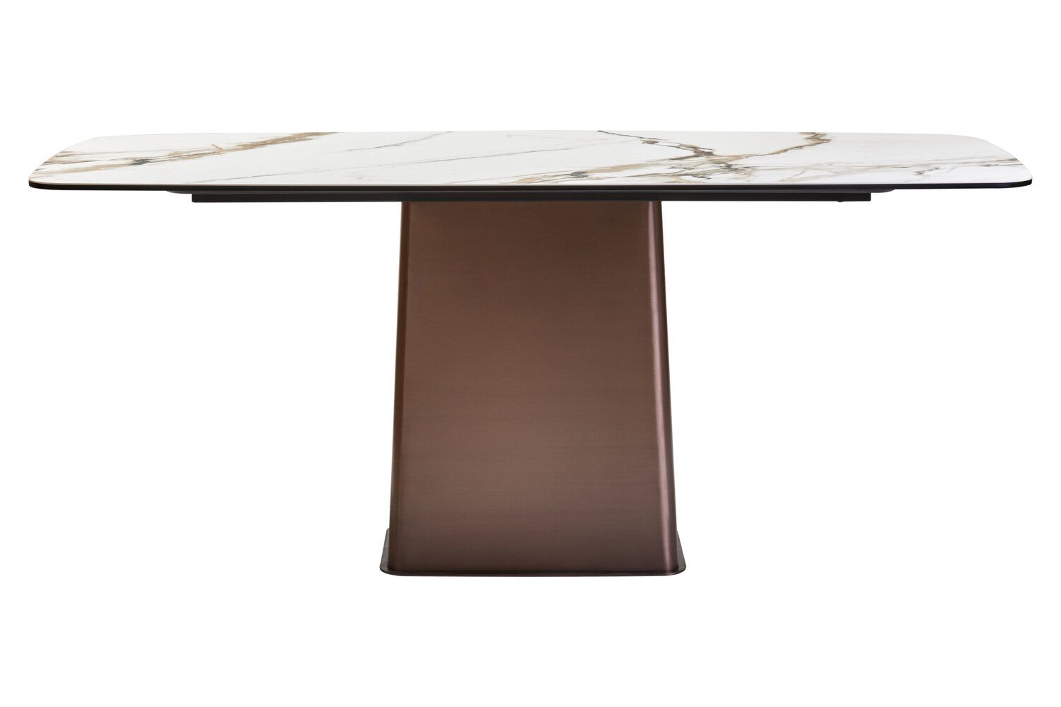 Image of Imperia White Ceramic Marble Effect Rectangular Dining Table - Main