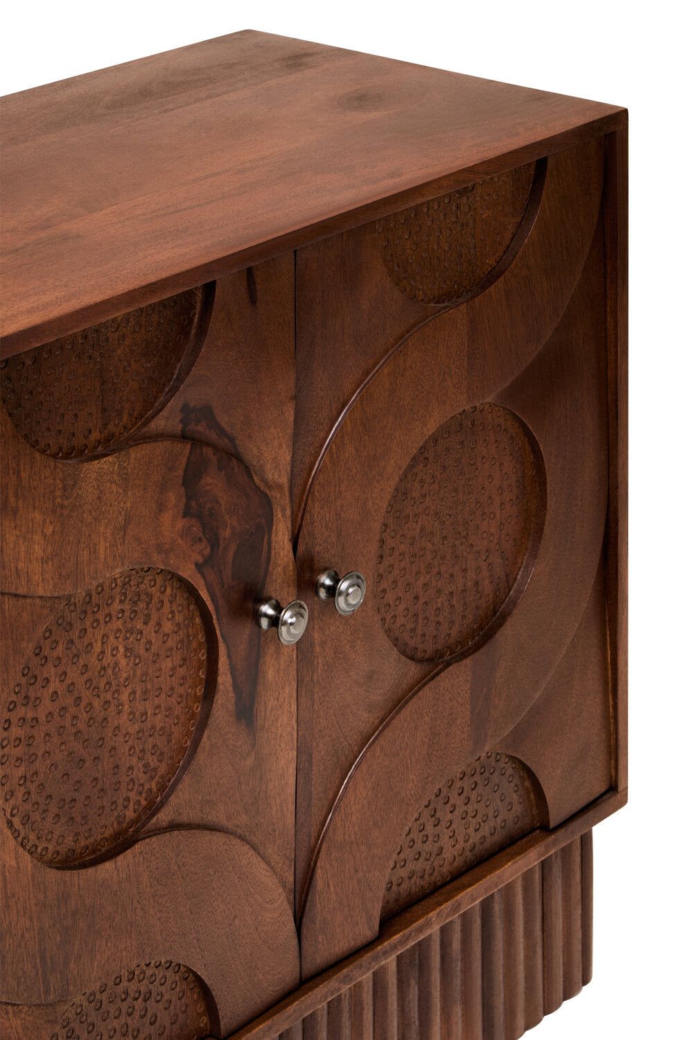 Image of Siva Four Door Mango Wood Hammered Sideboard - Macro