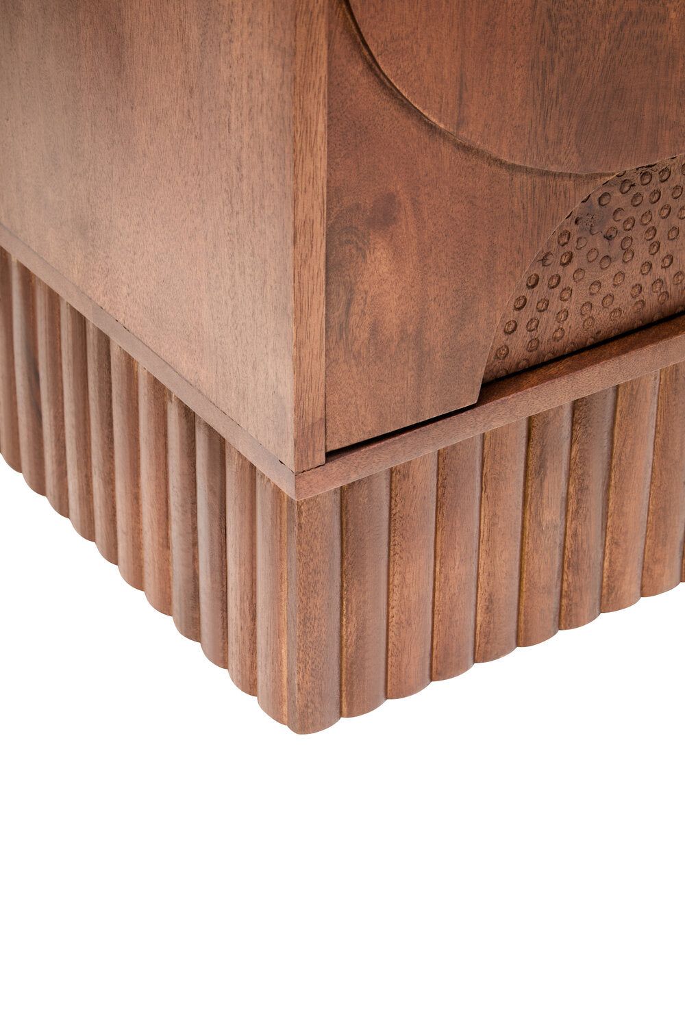 Image of Siva Four Door Mango Wood Hammered Sideboard - Macro