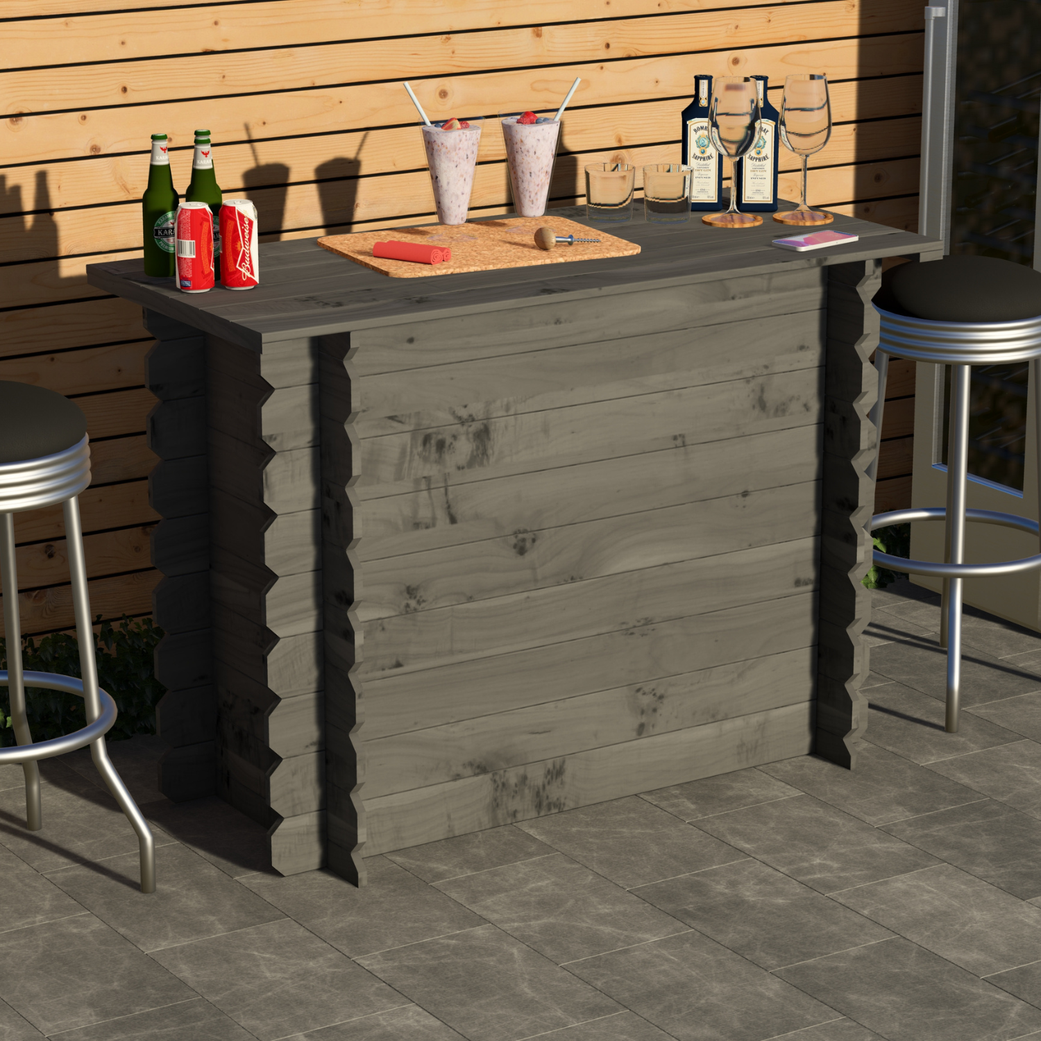 Image of Rustic Wooden Interlock Bar