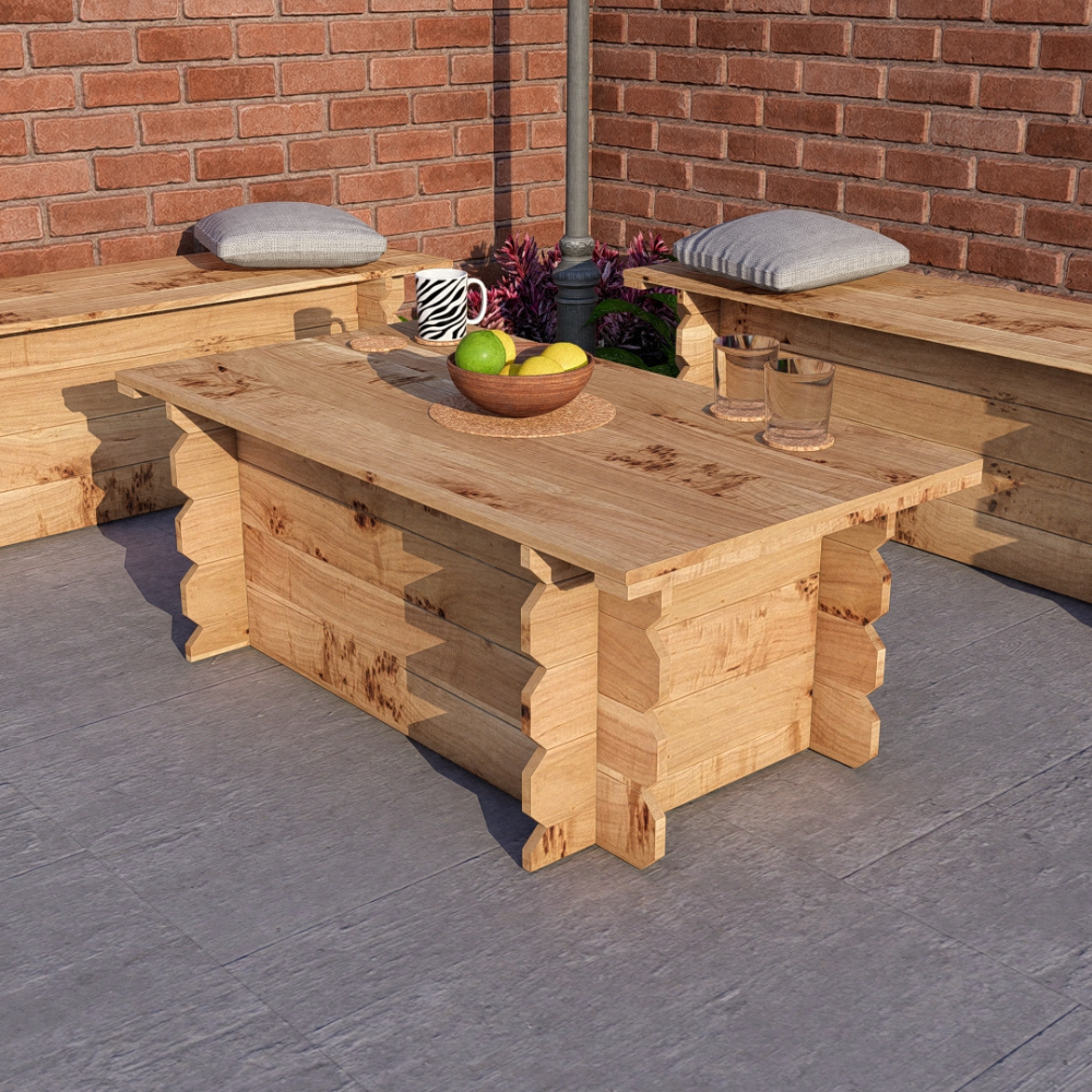 Image of Wooden Interlock Bench Set