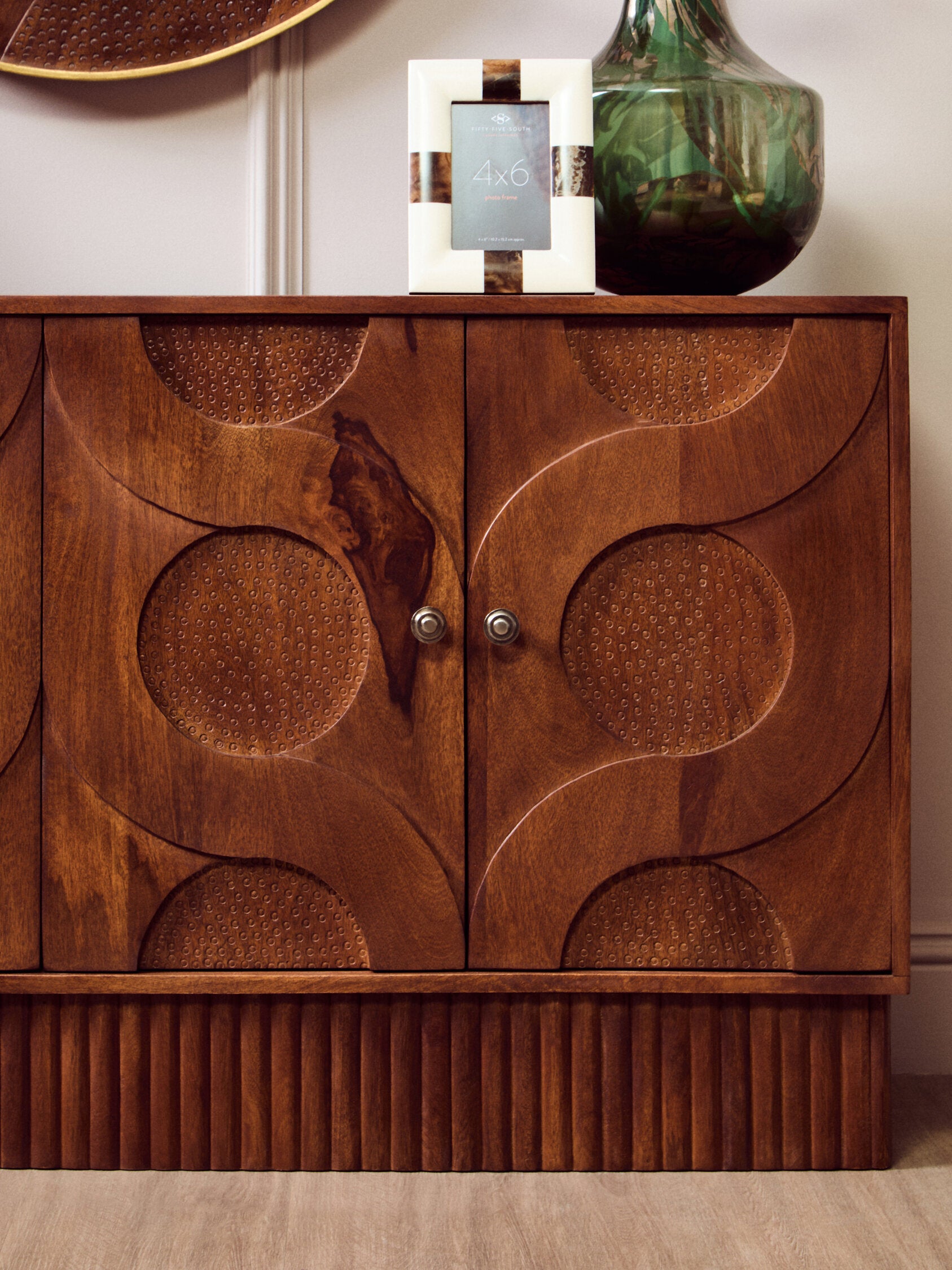 Image of Siva Four Door Mango Wood Hammered Sideboard