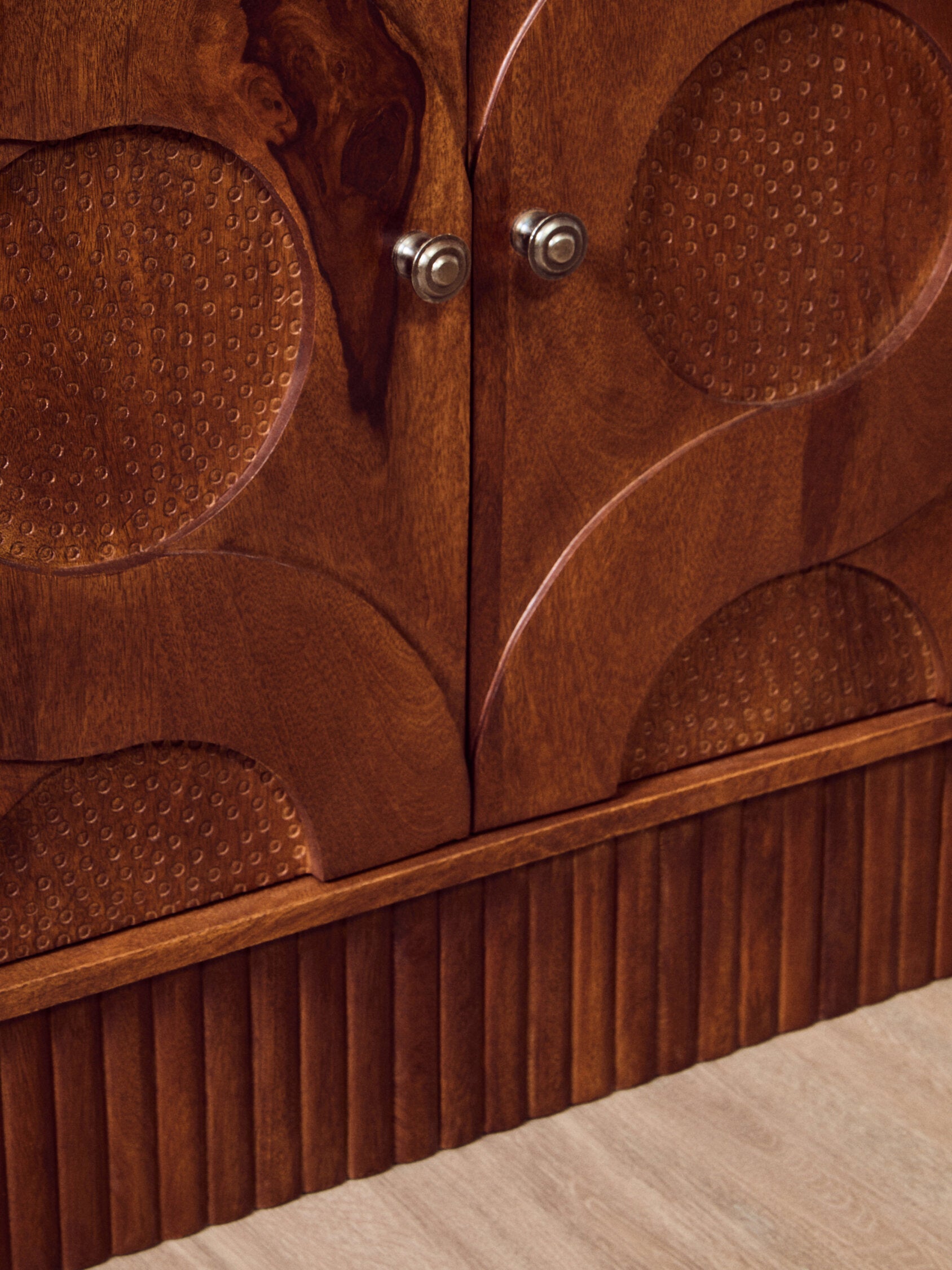 Image of Siva Four Door Mango Wood Hammered Sideboard