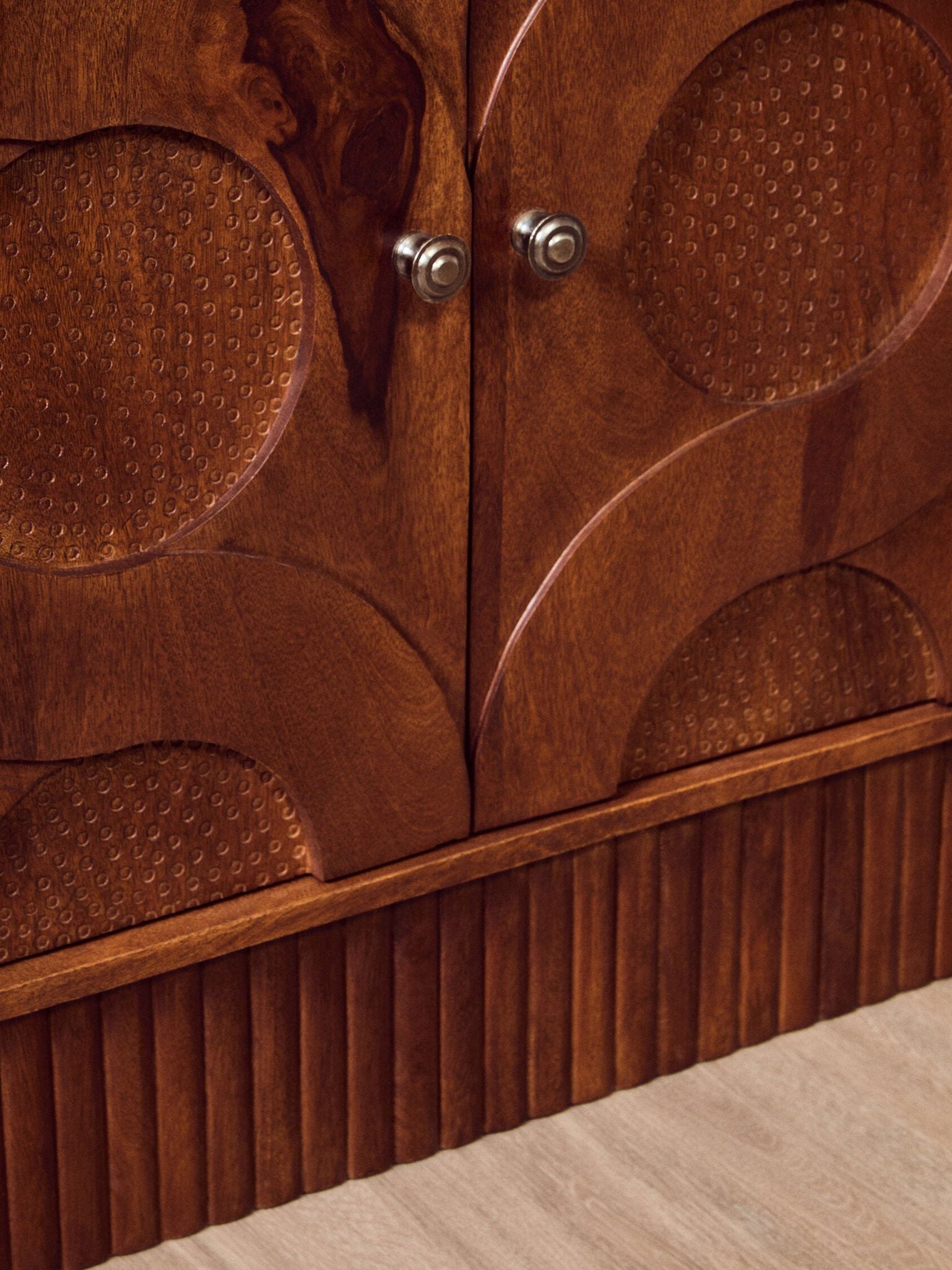 Image of Siva Four Door Mango Wood Hammered Sideboard