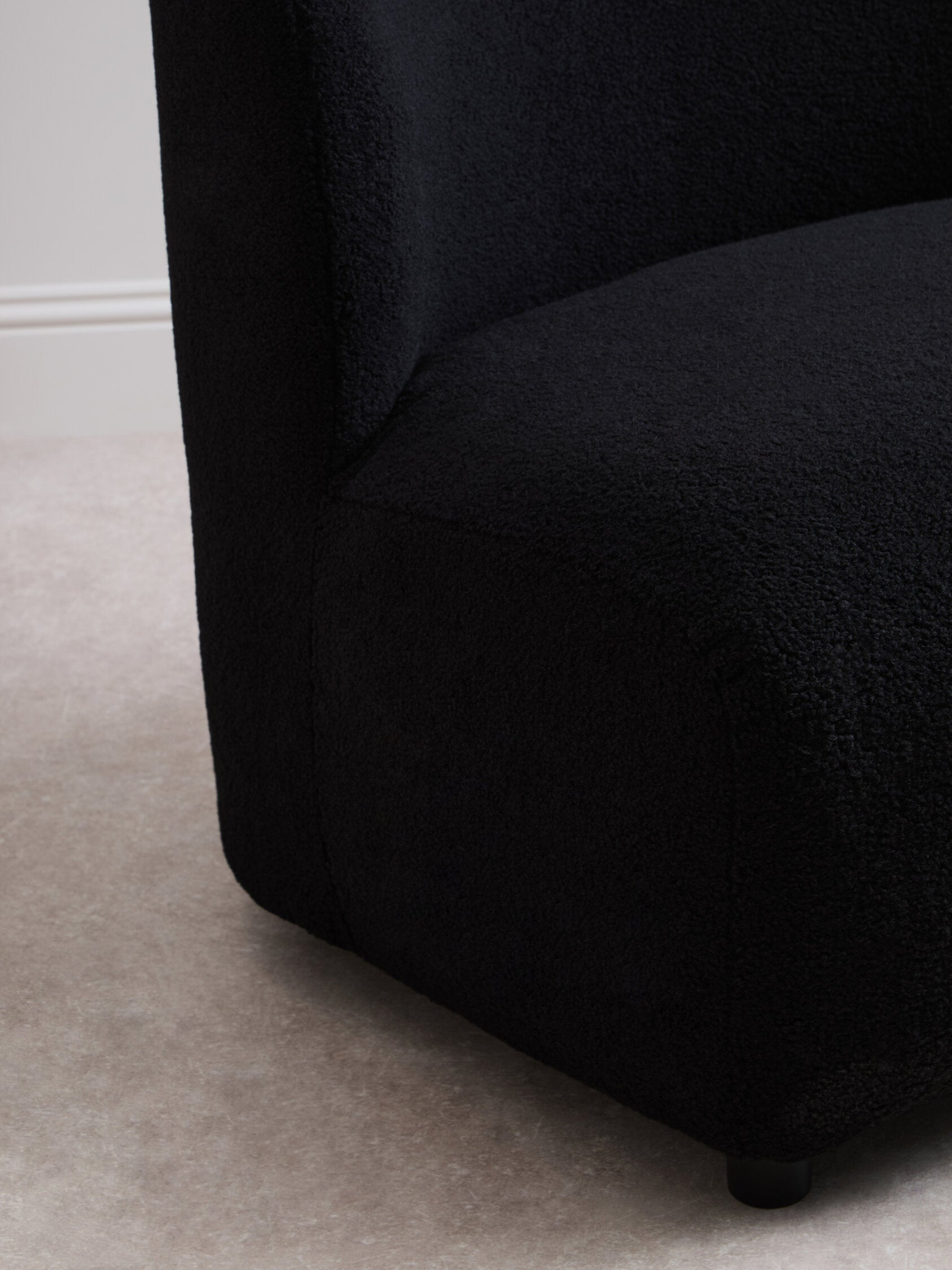 Image of Montreal Black Boucle Effect Armless Lounge Chair