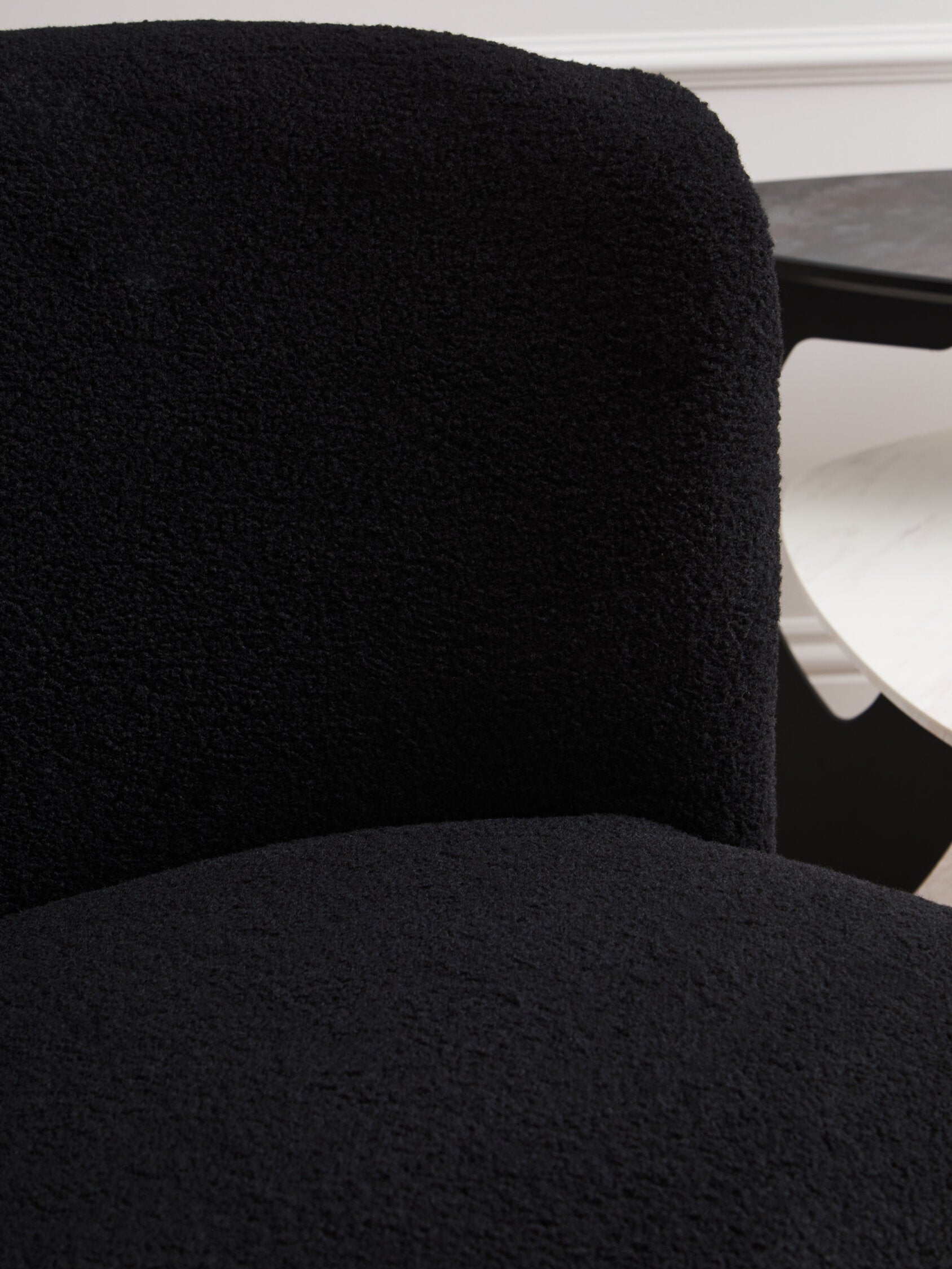 Image of Montreal Black Boucle Effect Armless Lounge Chair