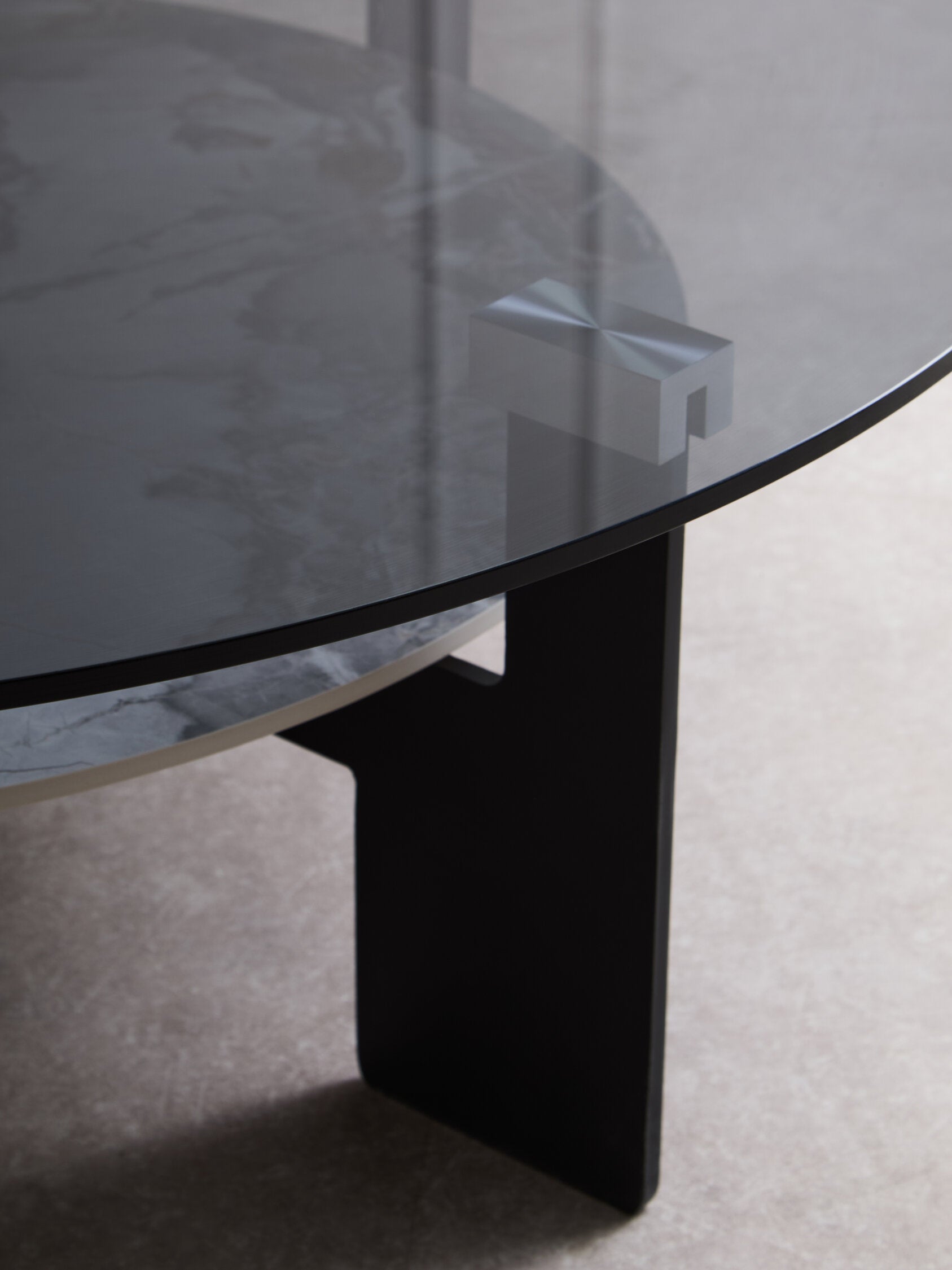 Image of Imperia Round Grey Glass And Ceramic Large Coffee Table