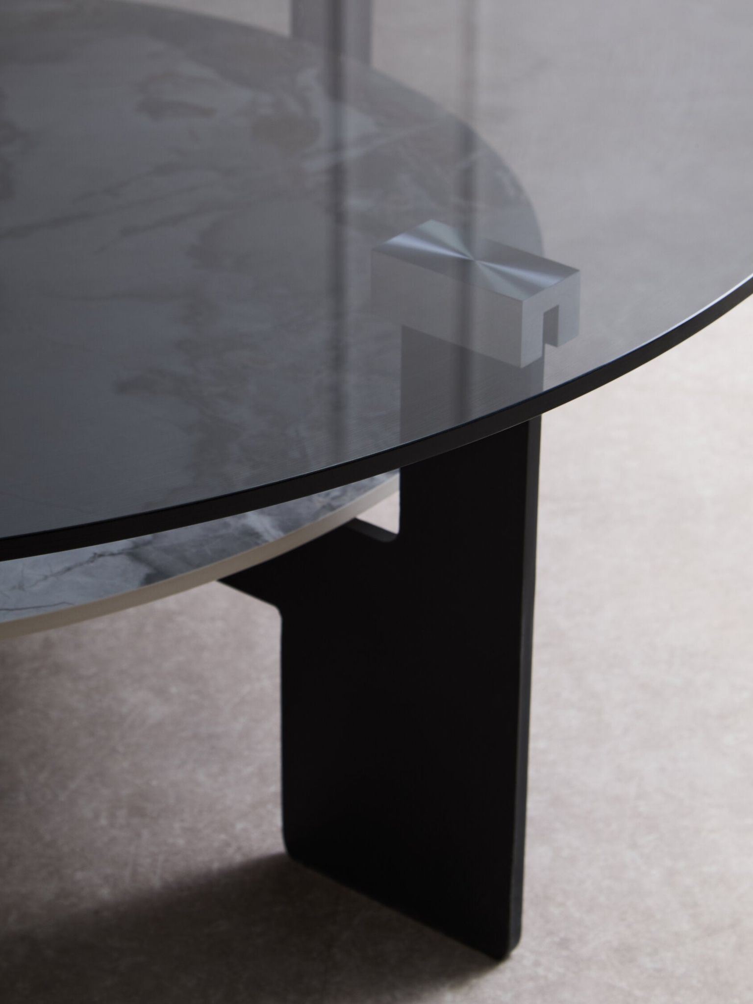 Image of Imperia Round Grey Glass And Ceramic Large Coffee Table