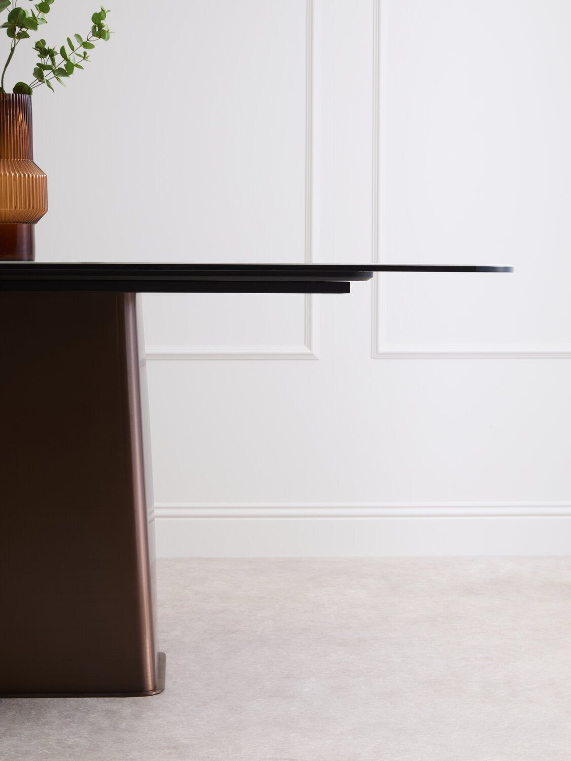 Image of Imperia White Ceramic Marble Effect Rectangular Dining Table - Lifestyle
