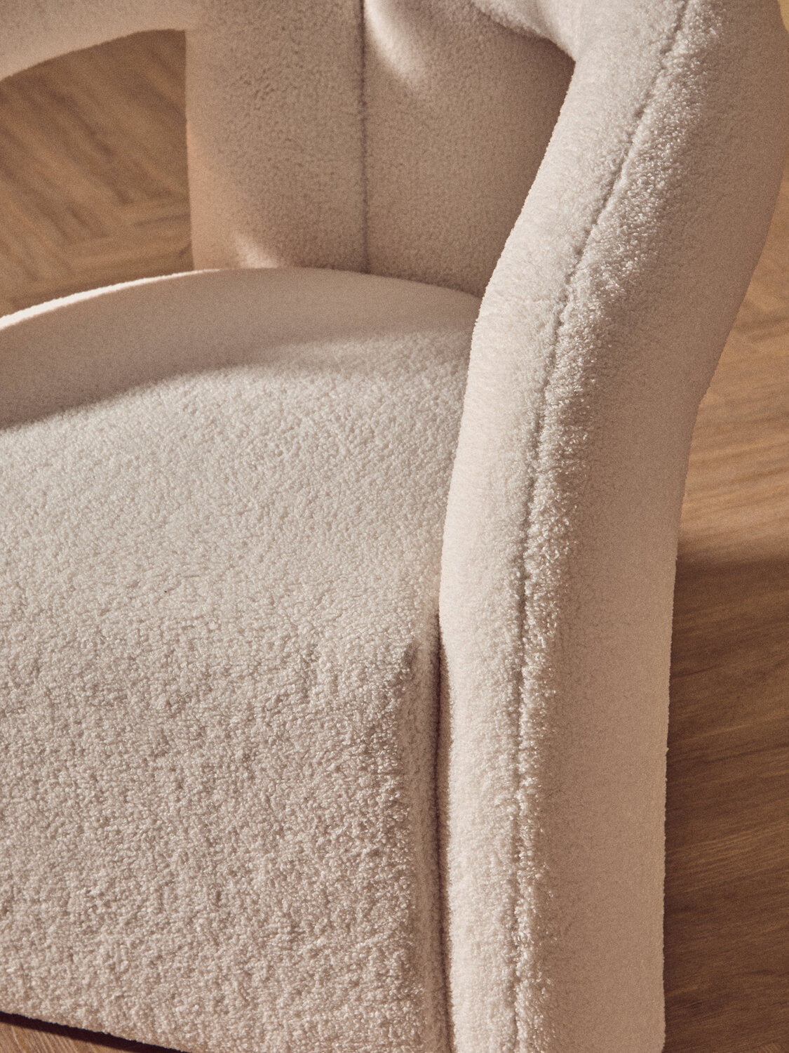 Image of Davina Ivory Boucle Statement Chair - Lifestyle