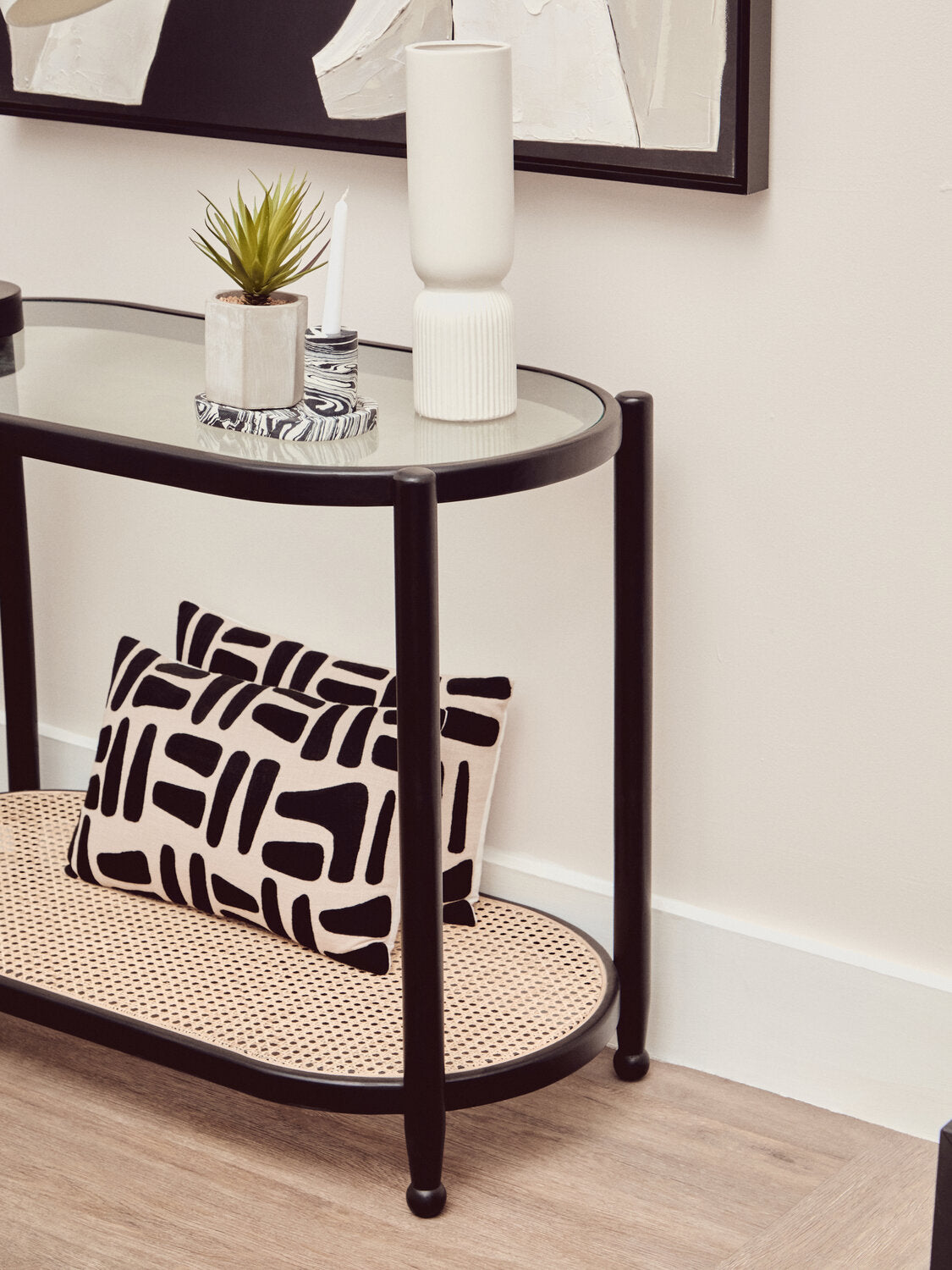 Image of Astratto Monochrome Abstract Textured Wall Art - Lifestyle