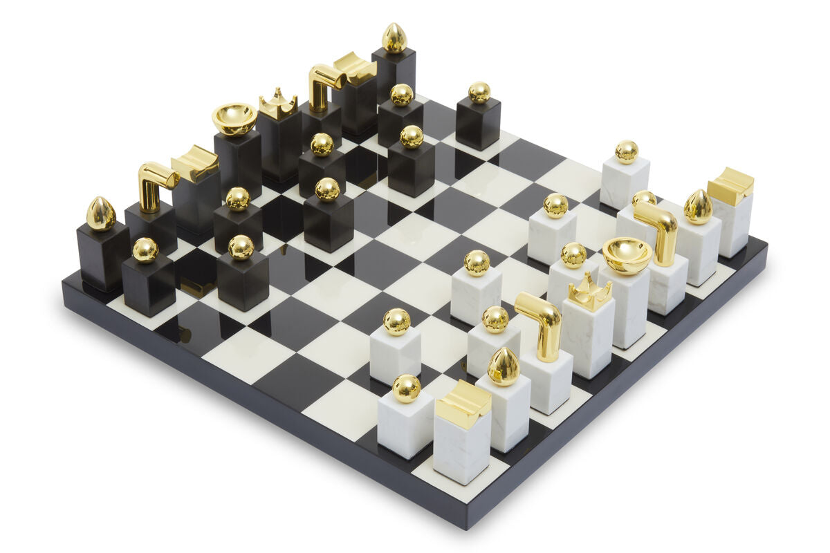 Image of Flos Marble And Wood Chess Set