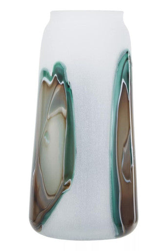 Image of Hakan Tall Glass Vase with Marbled Design
