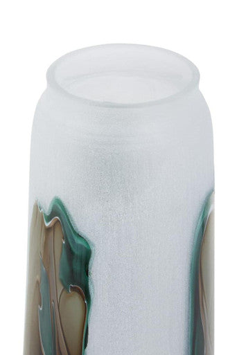 Image of Hakan Tall Glass Vase with Marbled Design