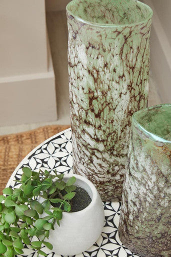 Image of Harri Large Glass Marble Effect Vase