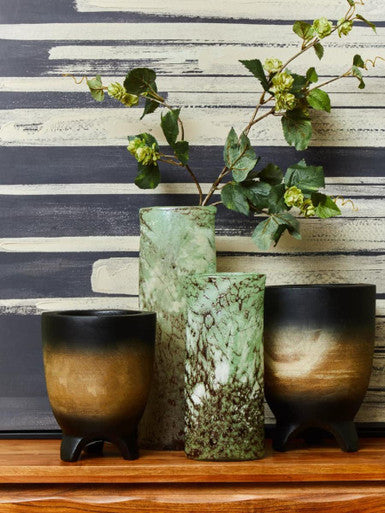 Image of Harri Large Glass Marble Effect Vase