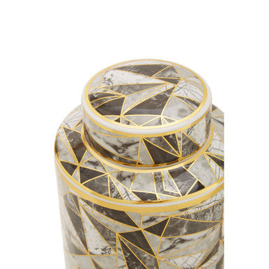 Image of Doria Small Marble Effect Pattern Ceramic Jar