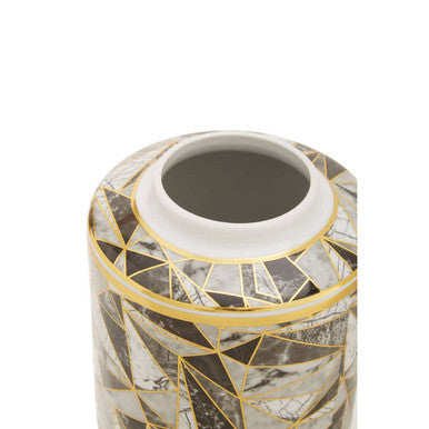 Image of Doria Small Marble Effect Pattern Ceramic Jar