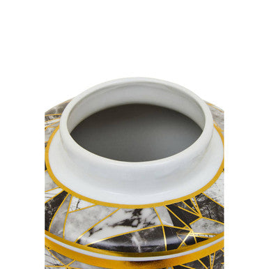 Image of Doria Large Marble Effect Pattern Ceramic Jar