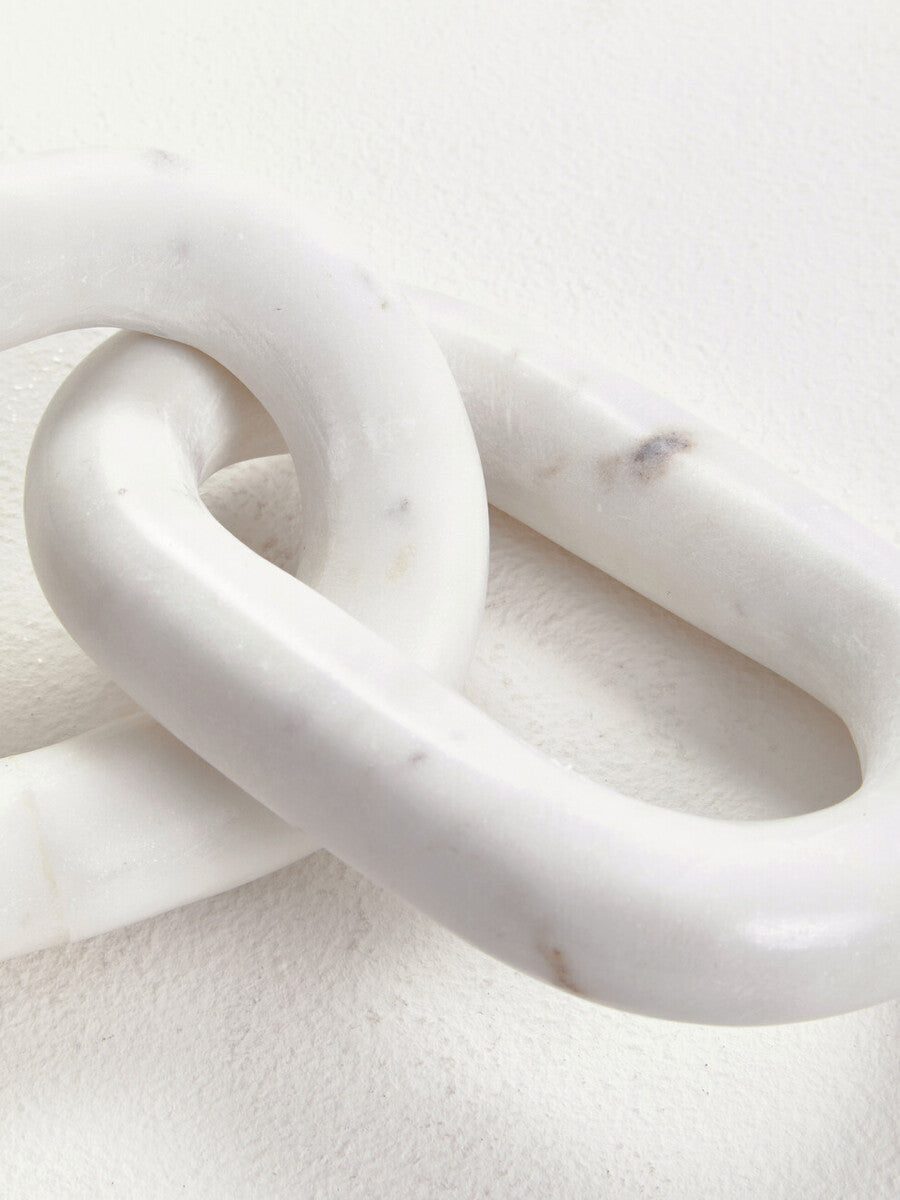 Image of Nason White Marble Three Link Chain Sculpture