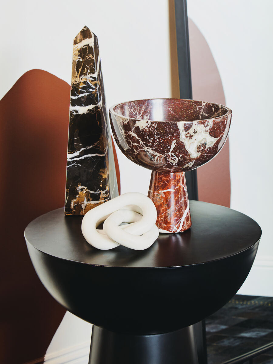 Image of Nason White Marble Three Link Chain Sculpture