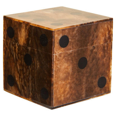Image of Churchill Games Brown And Black Finish Dice Box With Five Dice