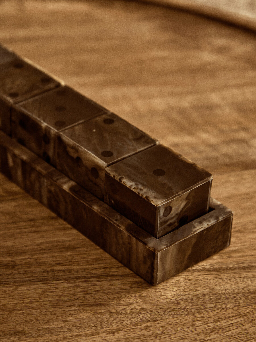 Image of Churchill Games Brown And Black Finish Five Dice Set