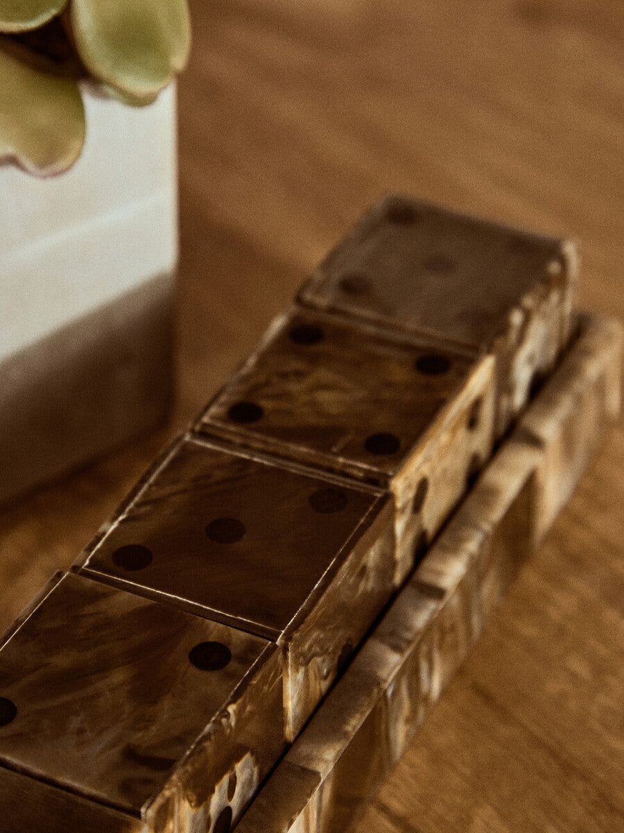 Image of Churchill Games Brown And Black Finish Five Dice Set