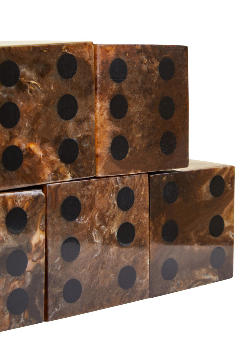 Image of Churchill Games Brown And Black Finish Five Dice Set