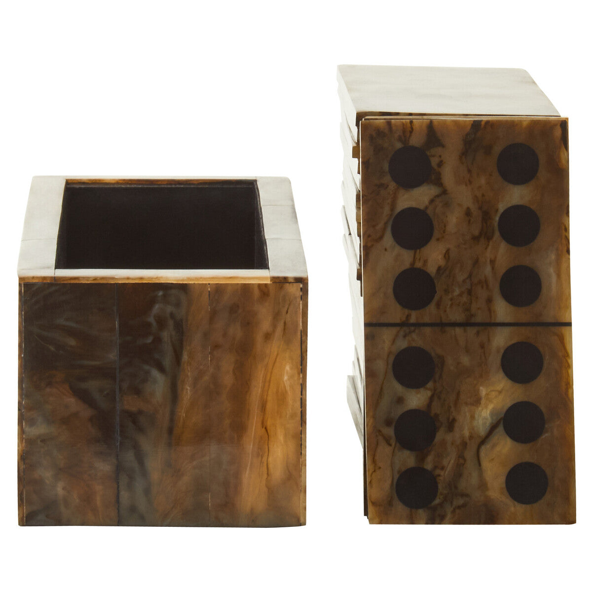 Image of Churchill Games Brown and Black Finish Domino Set