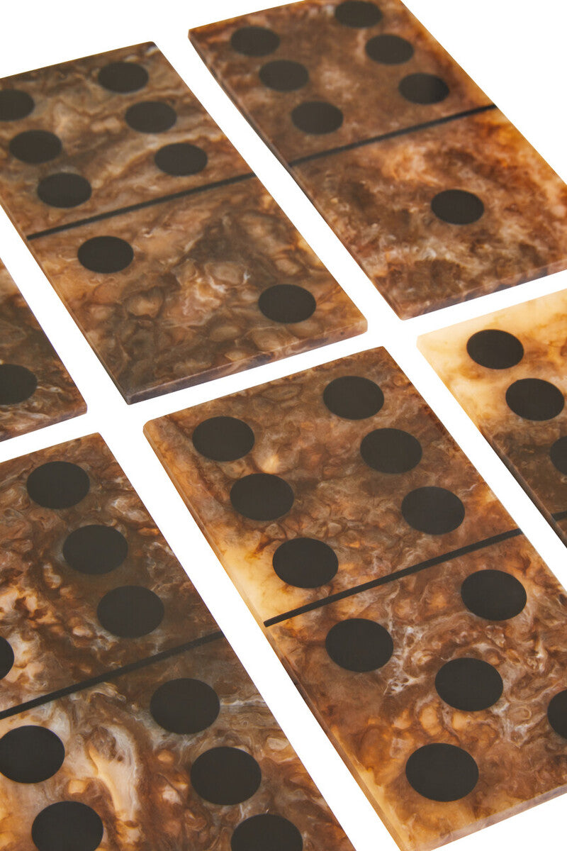 Image of Churchill Games Brown and Black Finish Domino Set