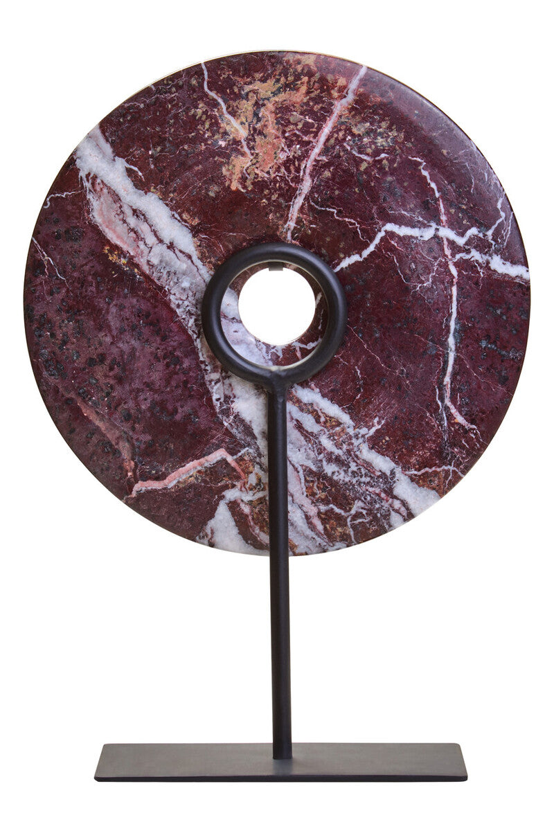 Image of Salmo Medium Red Marble Round Dia 25cm Disc Sculpture