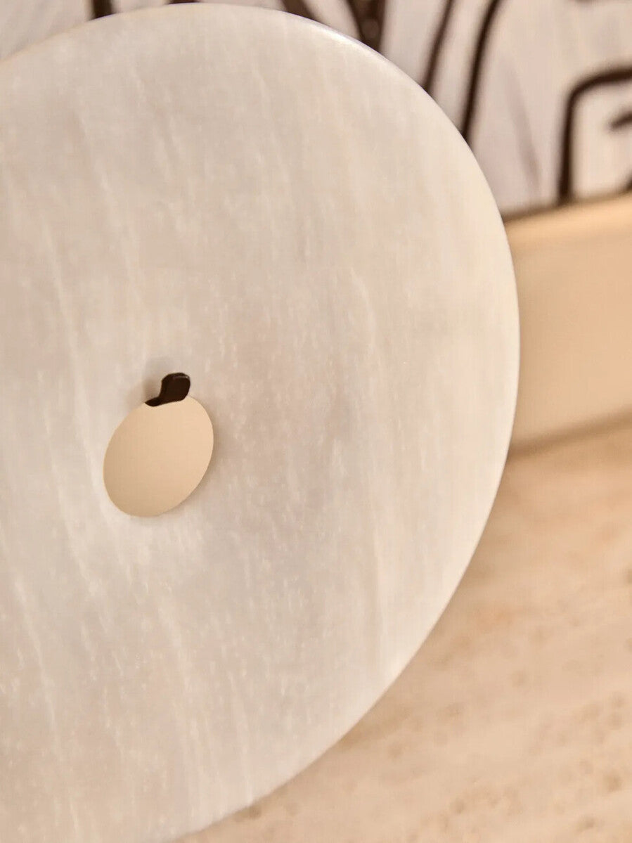 Image of Zoro Large Round Dia 30cm Grey Marble Disc Sculpture