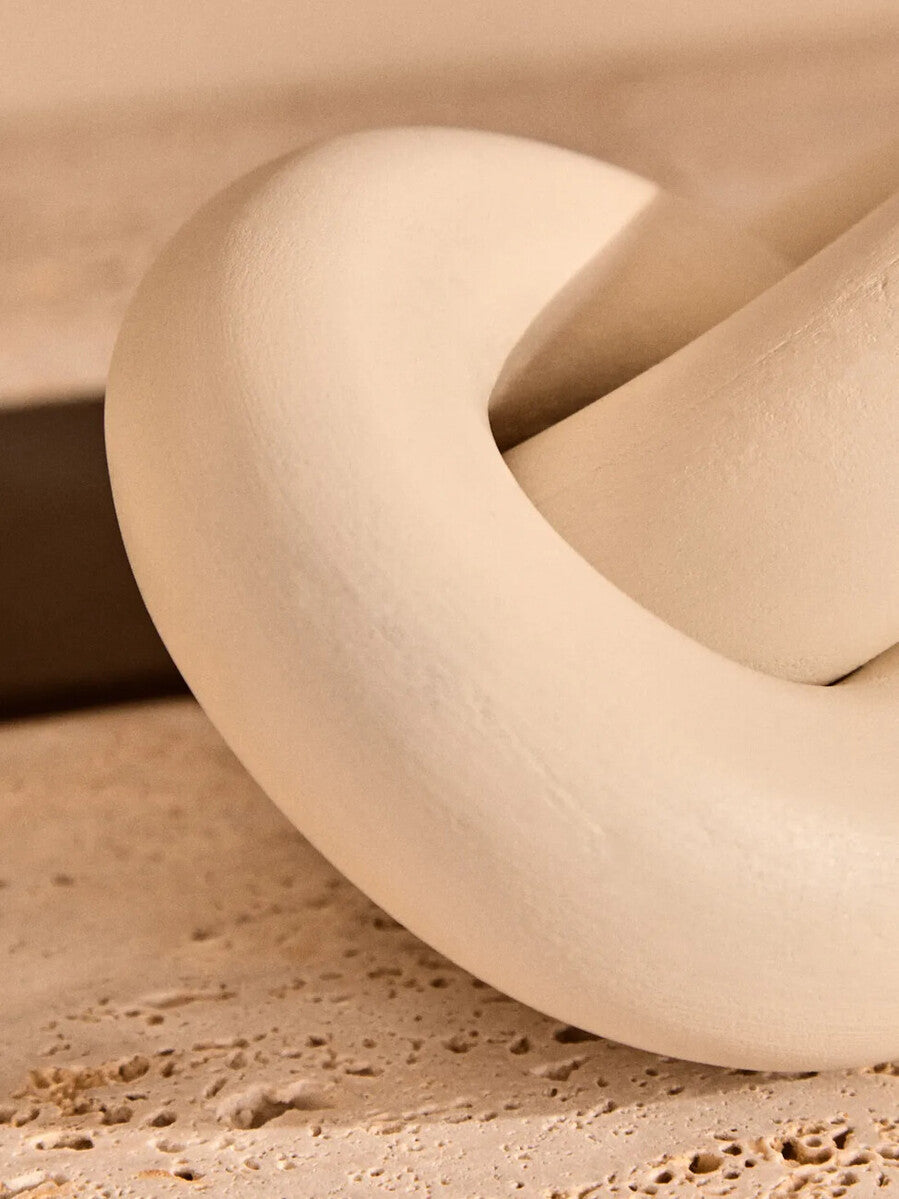 Image of Cato White Wood Small Knot Decor
