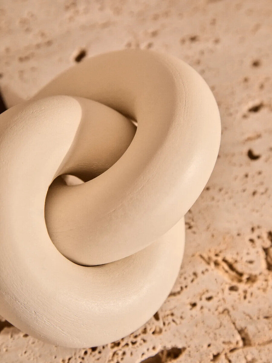 Image of Cato White Wood Small Knot Decor