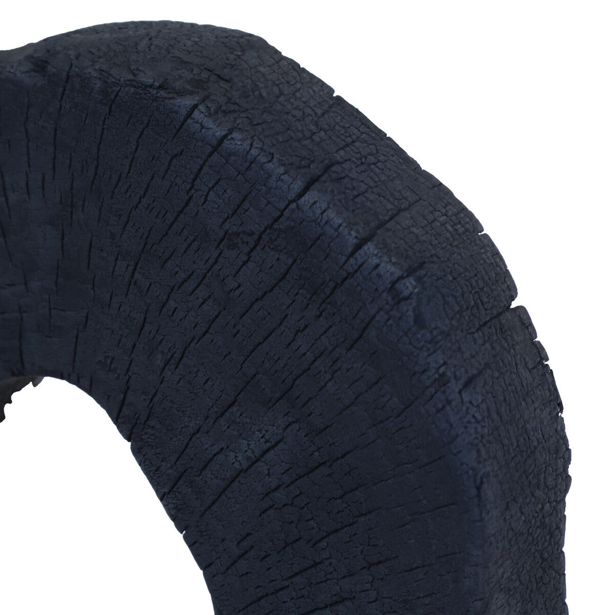 Image of Tibor Black Mango Wood Sculpture With Travertine Base